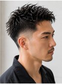 メンズショートパーマピンパーマ刈り上げツーブロック