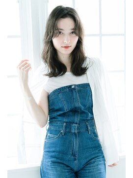 リネット ヨコハマ バイ リトル(linette yokohama by little) かきあげバング×まったりウェーブ