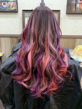 ディー エメ(D-aimer-) 派手派手☆赤系デザインカラー仕上げエクステ☆