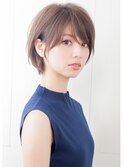 『rue京都』大人可愛い前下がりひし形小顔丸みショートボブ黒髪