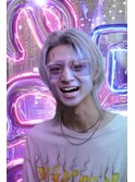 メンズハイトーンウルフブリーチカラーツーブロック