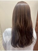 大人可愛い小顔ニュアンスパーマ×透明感マロンブラウン20代30代