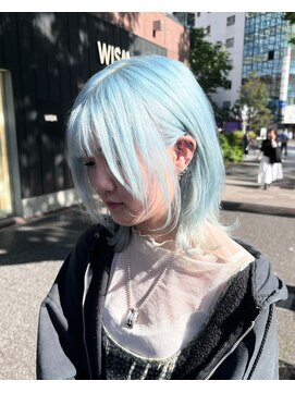 ベレーザ 渋谷(BELEZA) 18170アイスブルーエンドカラーレイヤーボブくびれミディアム