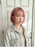 イメチェン/ブリーチ/ダブルカラー/ピンクベージュ/ボブ/池袋