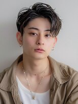 シュガー 仙台宮城野区(&Sugar)&nbsp;メンズソフトツーブロック×ニュアンスパーマ×センターパート