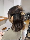 波巻きハーフアップ