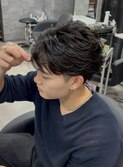 大分ニュアンスパーマセンターパートフェザーパーマ毛流れパーマ