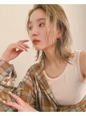 ミディアム×ブランドヘアー