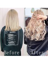 エクステ専門店あるじゃんすー 柏店 ローライト×ホワイトベージュ#シールエクステ#大人巻き#柏