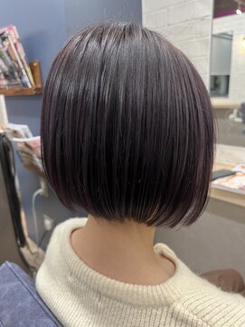 ゴートヘアタカツキ(GOAT hair) 【段なし前下がりボブ】ディープパープル