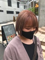 ピープスアンドスー 表参道 渋谷(Peeps&Suu.) ダブルカラーピンク髪ボブショートカットハイトーンブリーチ