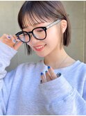 暗髪×ロブ×シースルーバング×フレンチガーリー