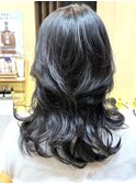 20代30代40代大人女性ワンカール外ハネウルフレイヤー