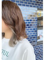 ラシンバン ラメール(LASHINVAN LAMER)&nbsp;キャラメルベージュ×シルバーイヤリング