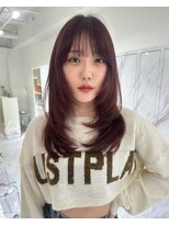 アンダーバーホワイトモデ 河内長野(_WHITE mode) ハイライトカラーミルクティーベージュレイヤーカット