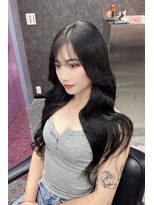 ランズ(LANDS)&nbsp;ブラック×エクステ【韓国ワンホンヘア 大阪 梅田】