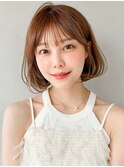 ワイドバングナチュラルカール外ハネボブエアリーカール艶感