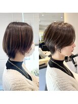 30代40代50代絶壁解消ひし形小顔前下がりショートボブ ER