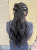 《momoka》カチモリハーフアップ韓国ヘアセット結婚式お呼ばれ