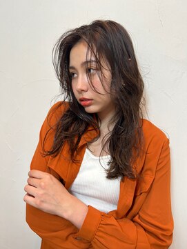 リベルタ 下北沢(liberta) オレンジブラウン×大人の色気ミディアム