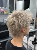 ホワイトベージュスパイキーショート