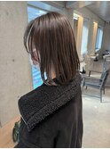 斜めバング/グレージュカラー/デザインカラー/シルキーベージュ