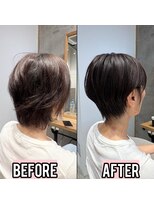 アルトル 池袋2nd(altru)&nbsp;◇大人40代50代60代ショートボブ丸みショート白髪ぼかし