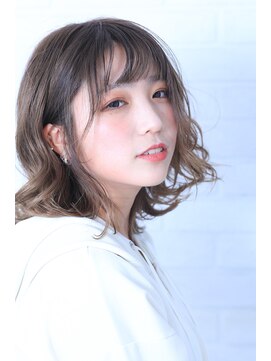 クオン(Hair Design Cuon) 【丸顔◎Aラインシルエット】airlyロングボブ