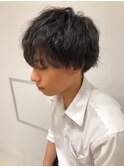 ニュアンスマッシュmen'shairシルバーカラーフェードカット