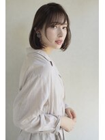 ボブカット ショコラアッシュ シースルーバング