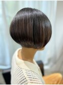 脱白髪染め白髪ぼかしハイライトナチュラルショートボブ◎代官山