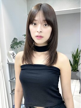 ヴェイン 渋谷(vain) ★くびレイヤーエモージュ黒髪グレーベージュレイヤーロング