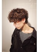 波巻きマッシュパーマメンズツイストスパイラルツーブロック