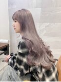 ラベンダーグレージュ/グレージュ/透明感カラー/韓国ヘア