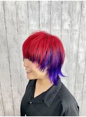 【ダブルカラー】【マッシュウルフ】【ショート】【ブリーチ】