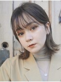 ブリーチなし/アッシュ/レイヤー/ボブ/20代/前髪あり