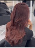 韓国風ヘア　レイヤーカット　チェリーレッド　20代30代40代