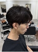 メンズカットパーマセンターパートニュアンスパーマ刈り上げ