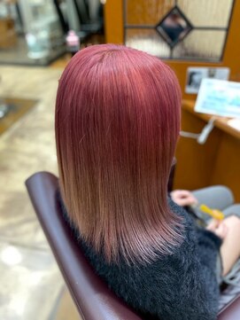 ブリーチ／グラデーションピンク