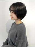 大人小顔ショートボブ/丸み/前髪あり【高田馬場】