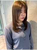 オリーブベージュ×ザクザクレイヤー
