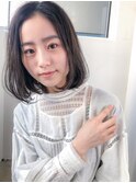 小顔ボブ×オリーブカラー×ハイライトカラー×イルミナ