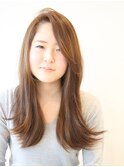 【アキ☆アップバングで涼しげ爽やかなセミロングデザイン】