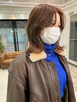 デート 下北沢(DATE)&nbsp;ミディアムレイヤー×オリーブベージュ