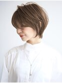 サマーショートボブ×ナチュラルハイライトベージュBISA