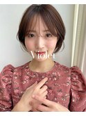 大人韓国ヘア小顔レイヤーマッシュショートシースルーバング