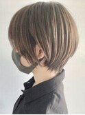 大人可愛いハイトーンカラー オリーブアッシュ アッシュグリーン