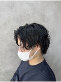 ウルフセンターパートパーマ
