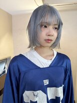 ソイ コンク 下北沢(soi conc)&nbsp;【pale blue】エフェクトブリーチ_ペールブルー_レイヤーボブ