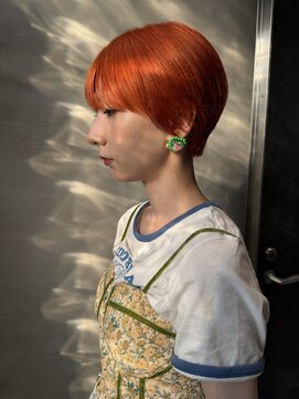 ロンドシエル 横浜(Lond ciel) ショートカット/オレンジ/ブリーチカラー